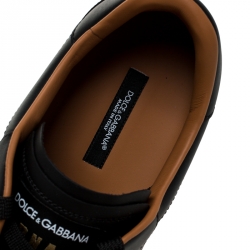 Pre Owned Dolce and Gabbana Black Leather Low Top Sneakers Size 43