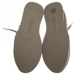 Pre Owned  حذاء رياضي دولتشي أند غابانا رباط جلد ميتاليك ذهبي مقاس 41