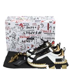 Pre Owned Dolce & Gabbana Multicolor Leather Super King Platform Sneakers Size 40
