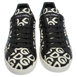 Dolce & Gabbana Multicolor DG Mania Print Leather Low-Top Sneakers Size 44