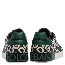 Dolce & Gabbana Multicolor DG Mania Print Leather Low-Top Sneakers Size 44