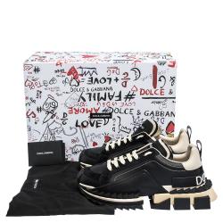 مملوكة مسبقًا حذاء رياضي دولتشي أند غابانا "سوبر كينج" بنعل سميك جلد أسود ذو لونين مقاس 43