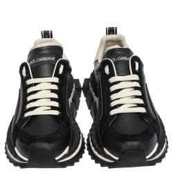 مملوكة مسبقًا حذاء رياضي دولتشي أند غابانا "سوبر كينج" بنعل سميك جلد أسود ذو لونين مقاس 43