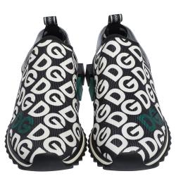 مملوكة مسبقًا Dolce & Gabbana Multicolor DG Mania Print Stretch Knit Slip On Sneakers Size 46
