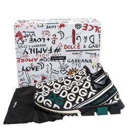 مملوكة مسبقًا Dolce & Gabbana Multicolor DG Mania Print Stretch Knit Slip On Sneakers Size 46