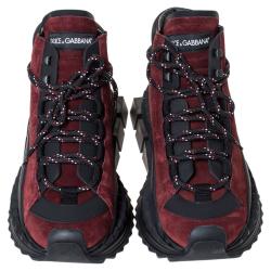 مملوكة مسبقًا حذاء رياضي دولتشي أند غابانا سوبر كينغ سبليت غرين جلد عنابي بعنق مرتفع مقاس 43