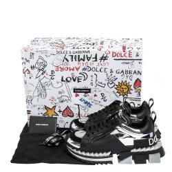 Dolce & Gabbana Silver Two-Tone Leather Super King Platform Sneakers Size 42