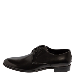 مملوكة مسبقًا Dolce & Gabbana Black Leather Lace Up Derby Size 42