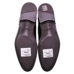 Pre Owned حذاء دولتشي أند غابانا أوكسفورد جلد أسود لامع مقاس 42