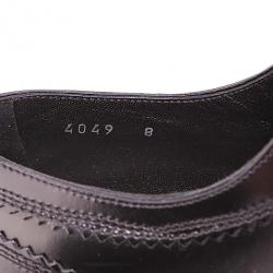 Pre Owned حذاء دولتشي أند غابانا أوكسفورد جلد أسود لامع مقاس 42