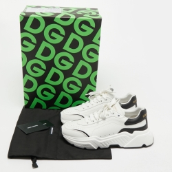 Pre Owned Dolce & Gabbana Black/White Leather Daymaster Sneakers Size 41.5