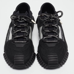 مملوكة مسبقًا Dolce & Gabbana Black Mesh and Neoprene NS1 Sneakers Size 42