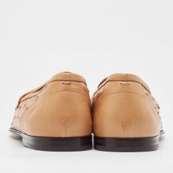 Pre Owned Dolce & Gabbana Beige Ostrich Slip On Loafers Size 44