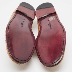 Pre Owned Dolce & Gabbana Beige Ostrich Slip On Loafers Size 44