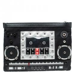 مملوكة مسبقًا حقيبة يد صغيرة دولتشي أند غابانا راديو نايلون سوداء