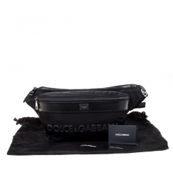Dolce and Gabbana Black Nylon and Leather Belt Bag