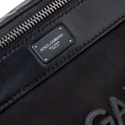 Dolce and Gabbana Black Nylon and Leather Belt Bag