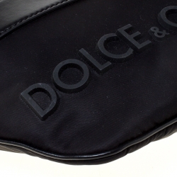 Dolce and Gabbana Black Nylon and Leather Belt Bag