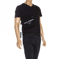 Pre Owned Dolce and Gabbana Black Neoprene Fabric Palermo Tecnico Crossbody Bag