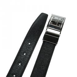 Pre Owned حزام دولتشي اند غابانا بادج الشعار جلد مزخرف أسود 90 سم