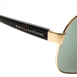 Dolce and Gabbana Black/Gold DG 2006 Oversized Sunglasses 