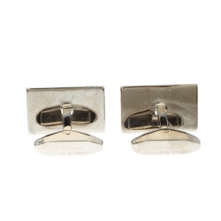 Dolce and Gabbana Textured Two Tone Metal Rectangular Cufflinks 