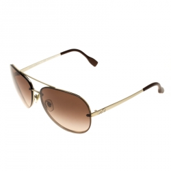 Pre Owned Dolce & Gabbana Gold/Brown Gradient DG6086 Aviator Sunglasses