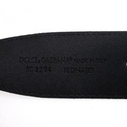 Pre Owned Dolce and Gabbana Black Leather Belt 110 CM