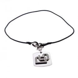 Dolce & Gabbana Crystal Silver Tone Dog Tag PendantÂ 