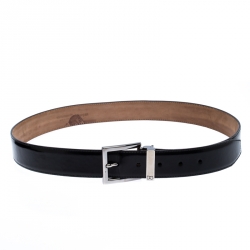 Pre Owned Dolce & Gabbana Black Leather Buckle Belt 100CM