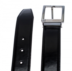 Pre Owned Dolce & Gabbana Black Leather Buckle Belt 100CM