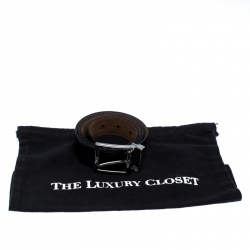 Pre Owned Dolce & Gabbana Black Leather Buckle Belt 100CM