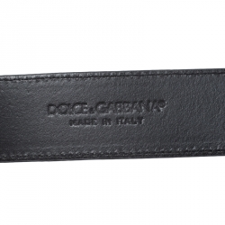 Pre Owned حزام دولتشي أند غابانا إبزيم شعار الماركة جلد أسود 100 سم