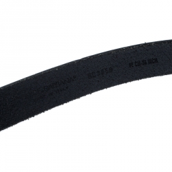 Pre Owned Dolce & Gabbana Black Leather Logo Plaque Belt 85CM
