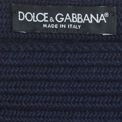 Pre Owned Dolce & Gabbana Navy Blue Rib Knit Muffler 