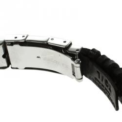 Dolce and Gabbana Black Leather Woven Stainless Steel Bracelet