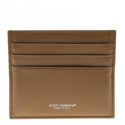 Dolce and Gabbana Brown Leather Card Holder