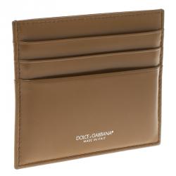 Dolce and Gabbana Brown Leather Card Holder