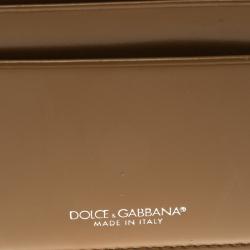 Dolce and Gabbana Brown Leather Card Holder