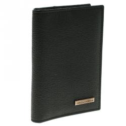 Dolce and Gabbana Black Leather Bifold Card Holder