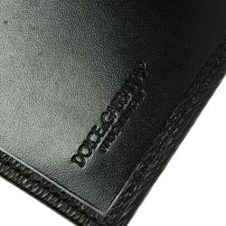 Dolce and Gabbana Black Leather Bifold Card Holder