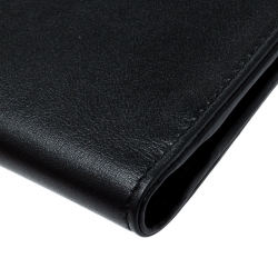 Pre Owned Dolce & Gabbana Black Leather and Croc Bifold Wallet