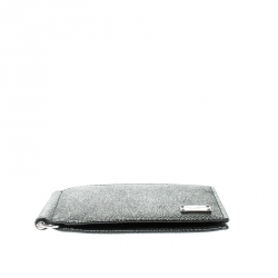 Pre Owned Dolce and Gabbana Dark Green Leather Money Clip Bifold Card Holder