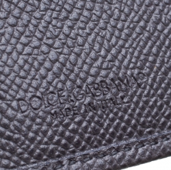 Dolce & Gabbana Dark Grey Leather Bifold Card Holder