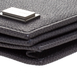 Dolce & Gabbana Dark Grey Leather Bifold Card Holder