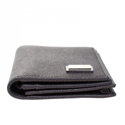 Dolce & Gabbana Dark Grey Leather Bifold Card Holder