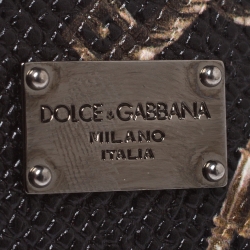 Dolce & Gabbana Black Key Print Leather Bifold Wallet