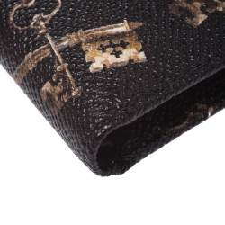 Dolce & Gabbana Black Key Print Leather Bifold Wallet