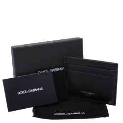 Pre Owned Dolce & Gabbana Black Leather Card Holder