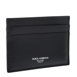 Pre Owned Dolce & Gabbana Black Leather Card Holder